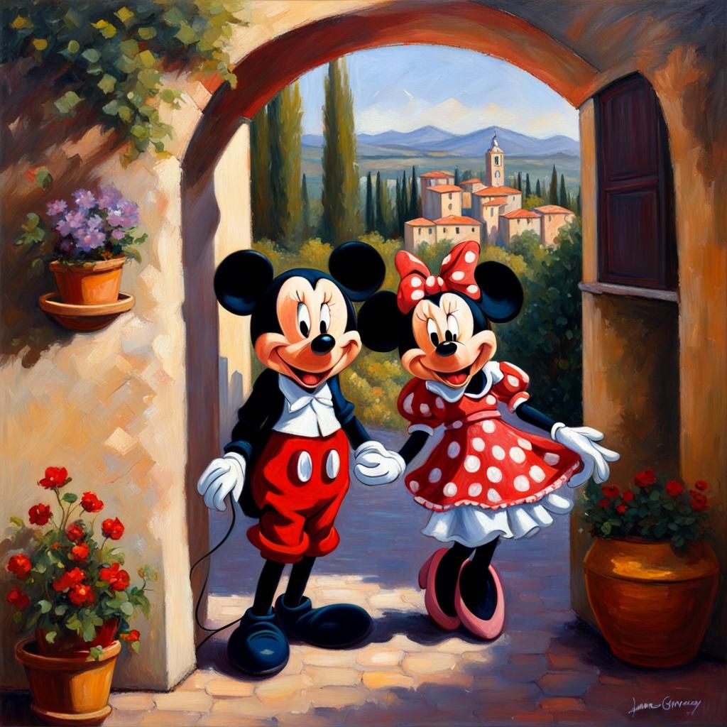 Minnie and Mickey Mouse's Tuscany Romance