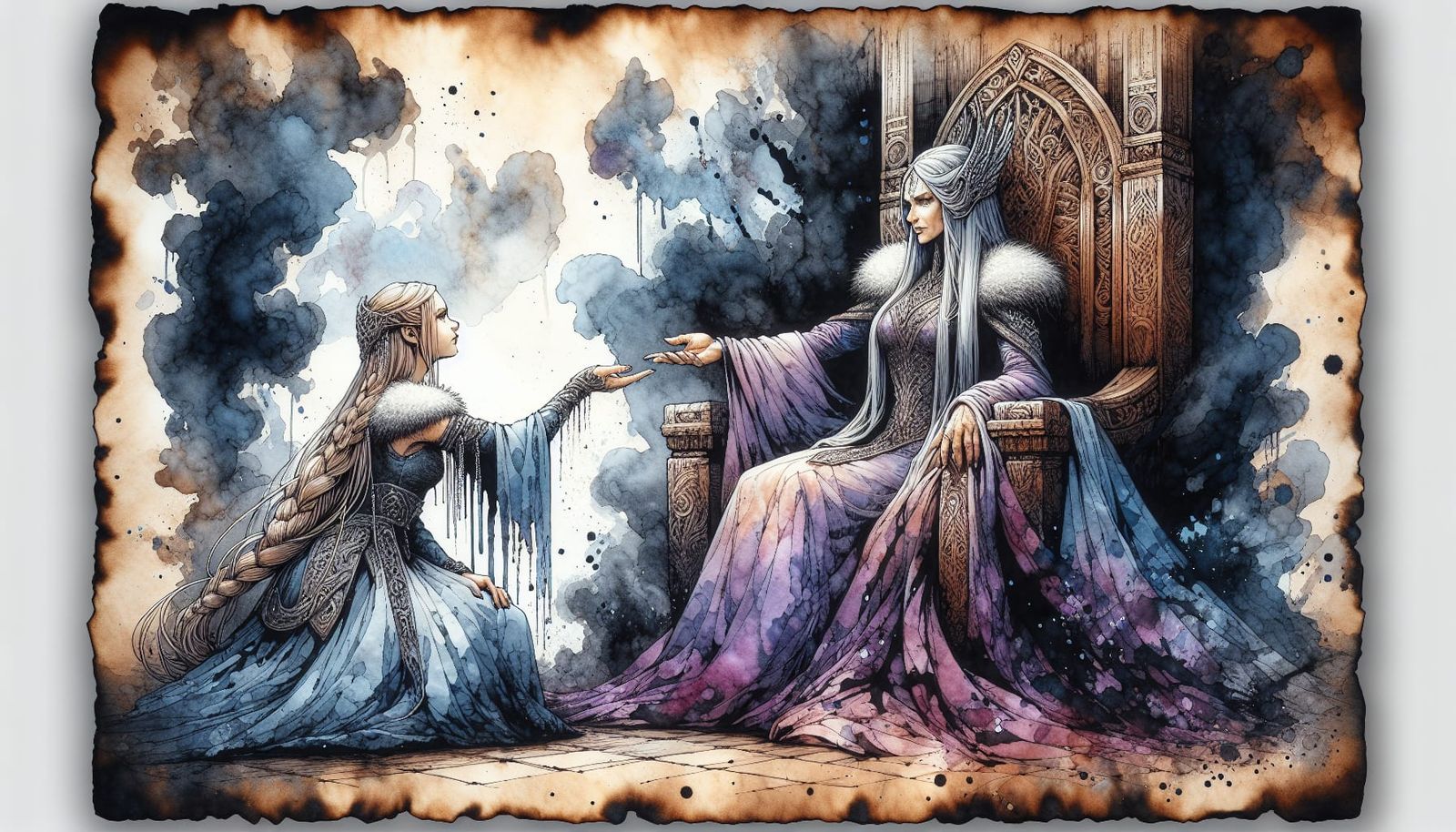 Violet-Robed Norse Goddess Queen