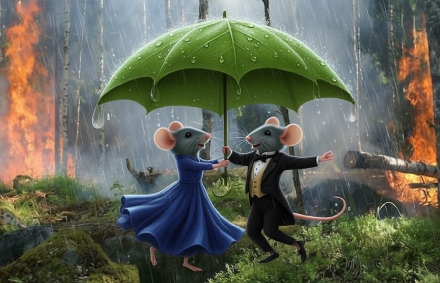 The mice dance.