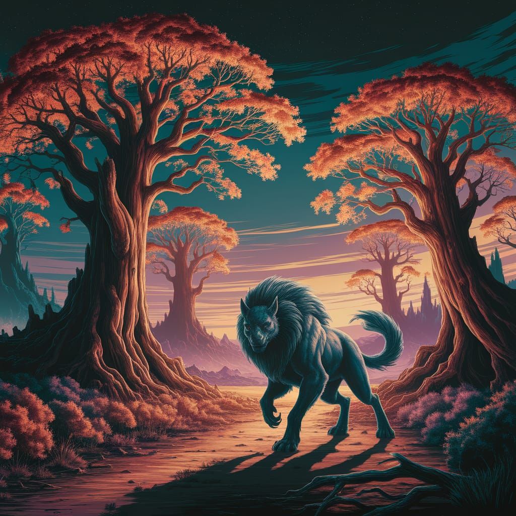 Awe-Inspiring Fight or Flight Landscape in Rich, Dreamlike D...