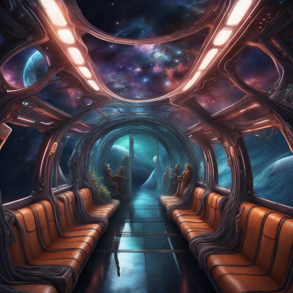 Futuristic Space Travel Tunnels in Detailed Matte Painting
