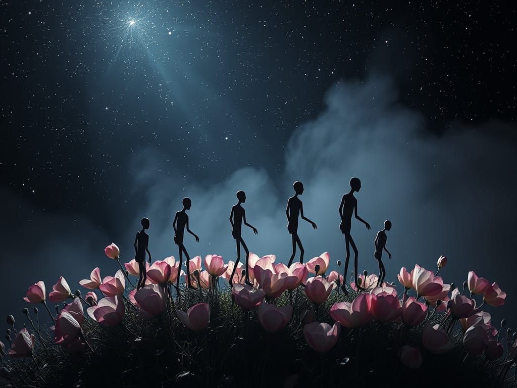 Petallic Stick-Figure Masterpiece