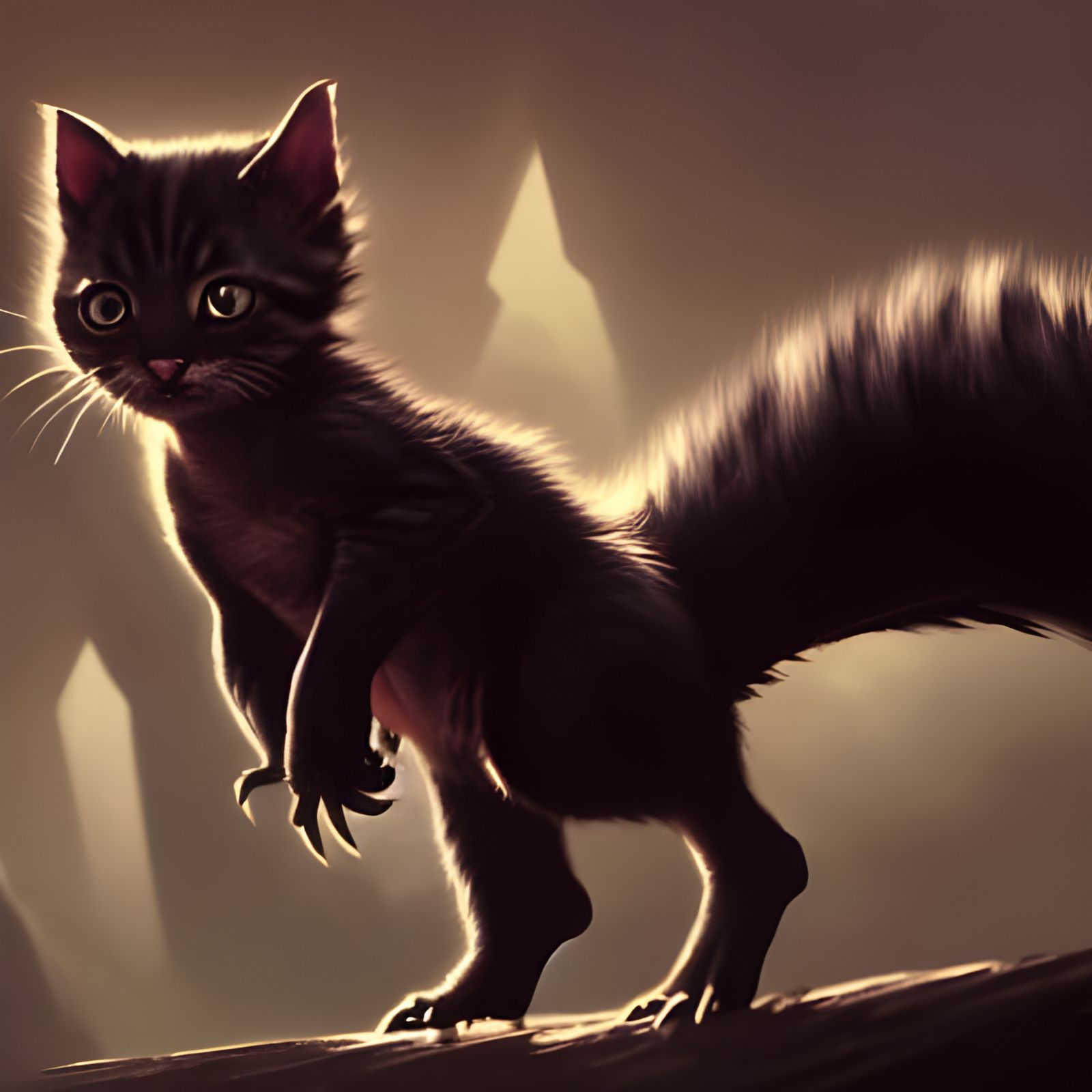 Hyperdetailed Velociraptor Kitten Concept Art
