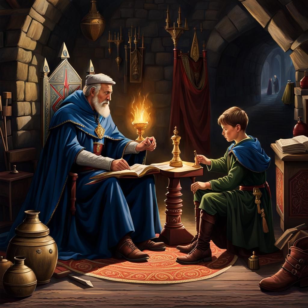 Merlin Tutoring Young King Arthur