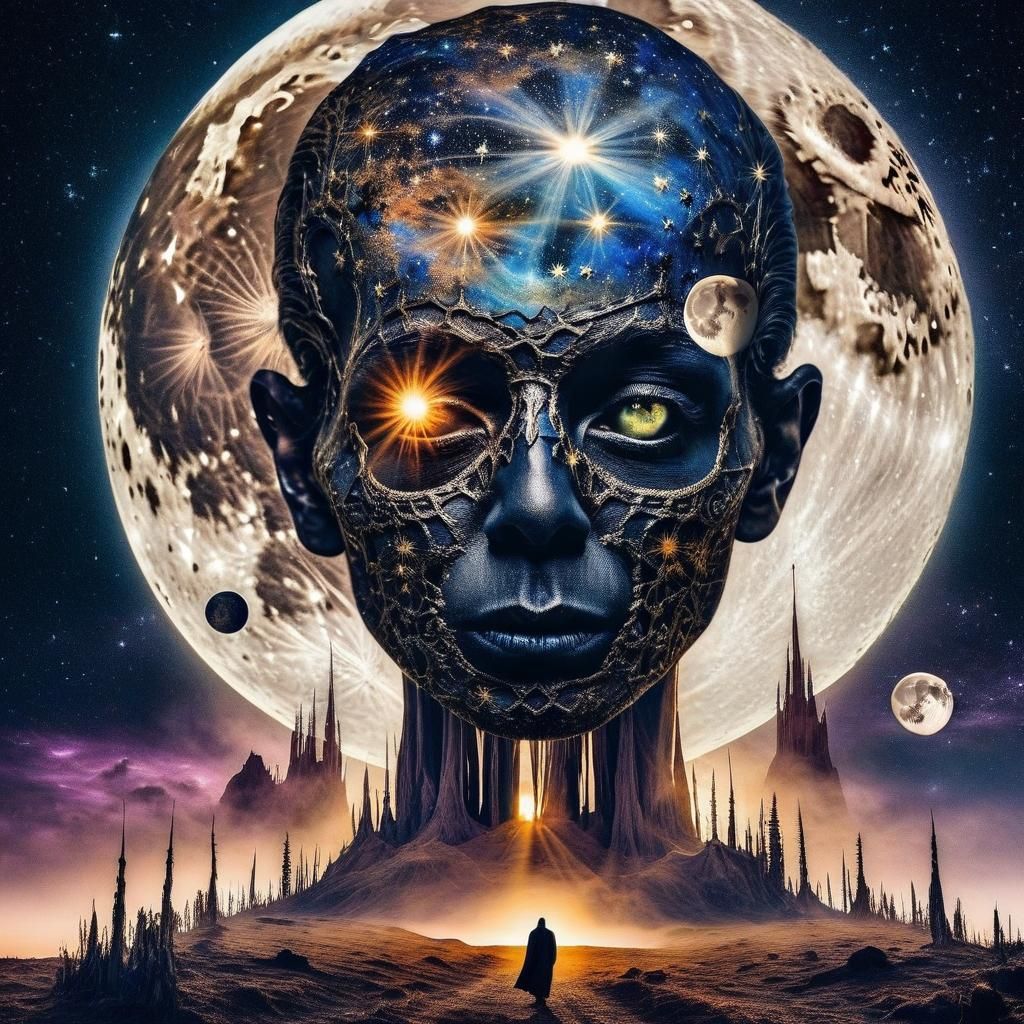 Macabre Star Silhouette: A Surreal Album Cover