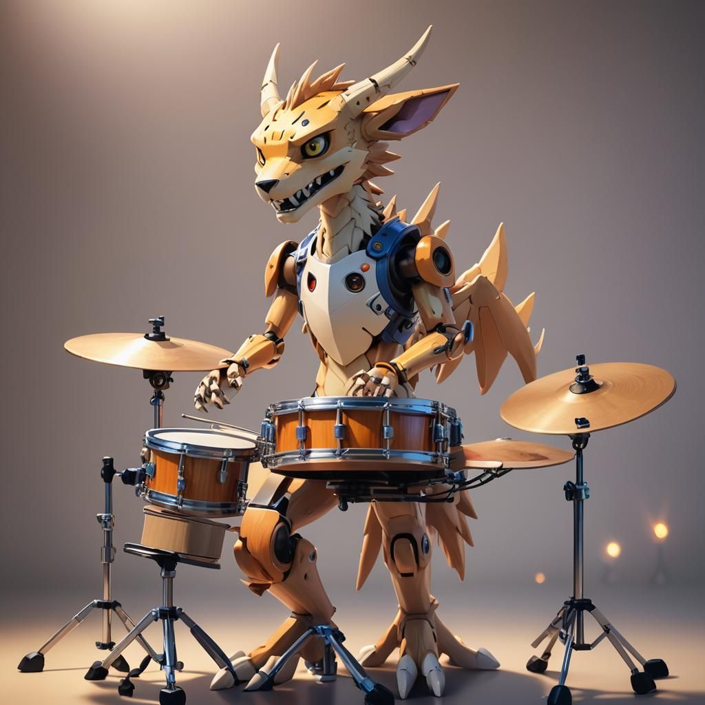 Digimon Plays Birch Tenor Instrument: Concept Art