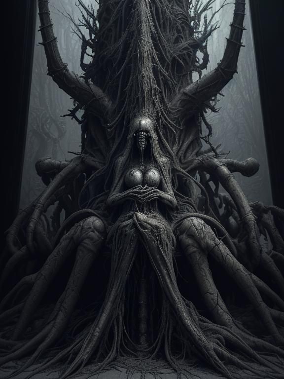Creepy Christmas Tree in Giger Style