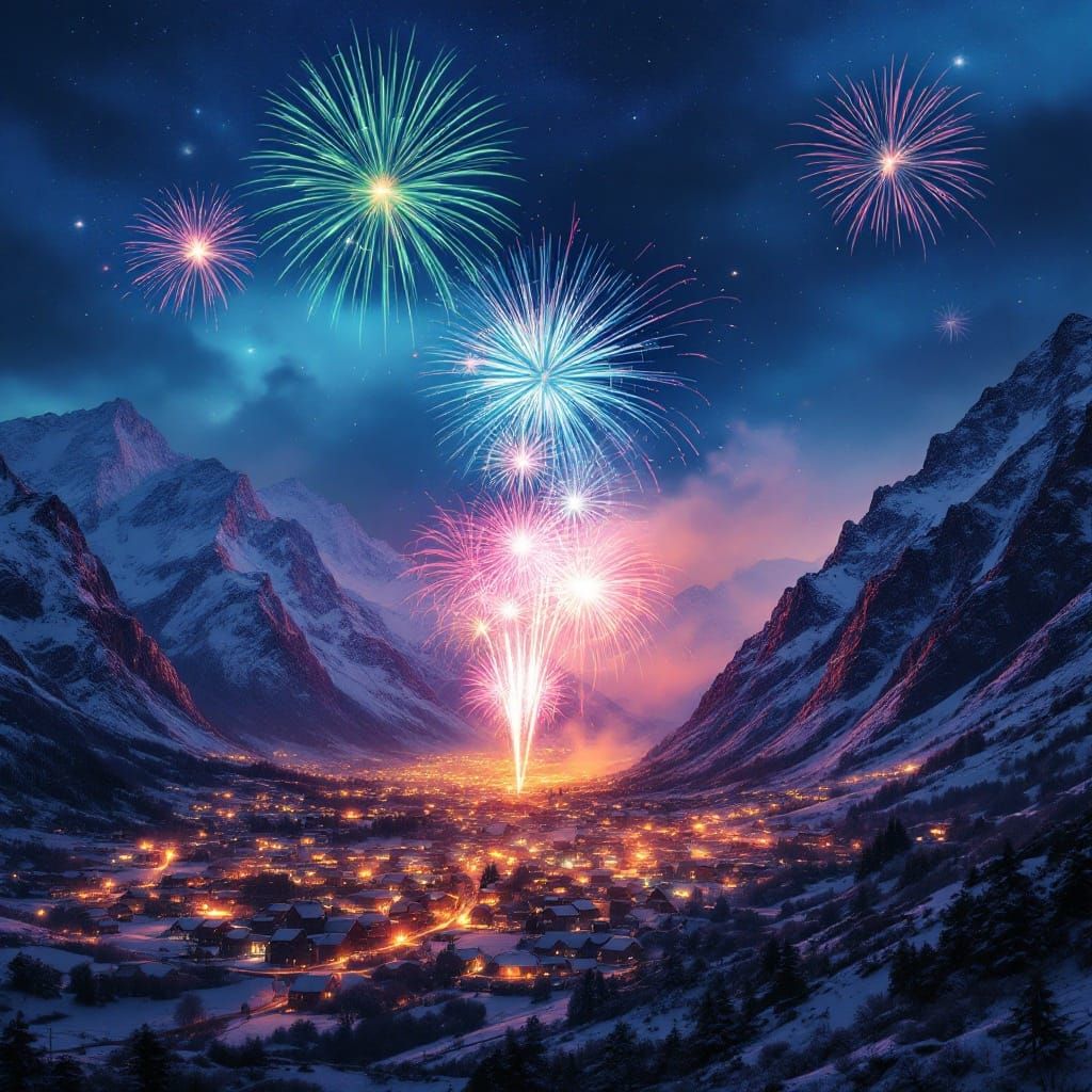 Fireworks in The Mountains