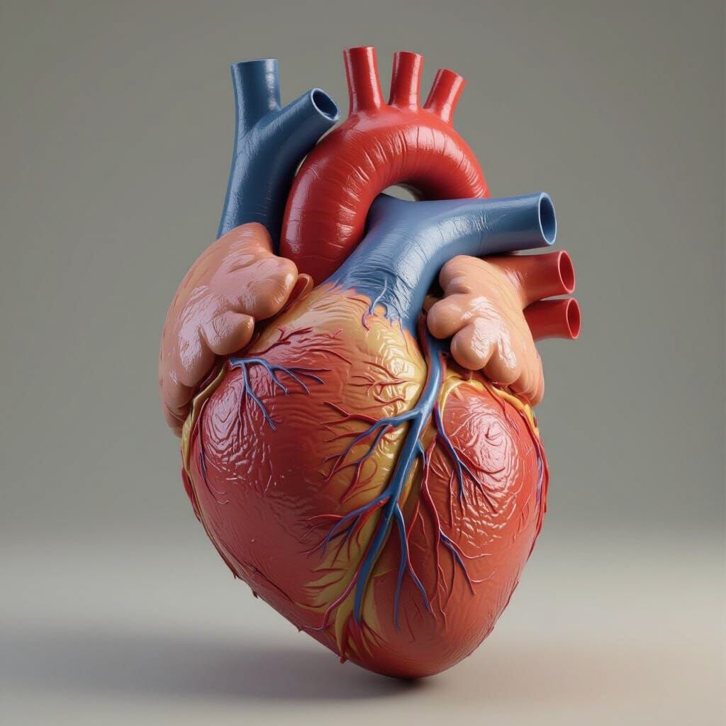 Detailed 3D Heart with Anatomical Labels