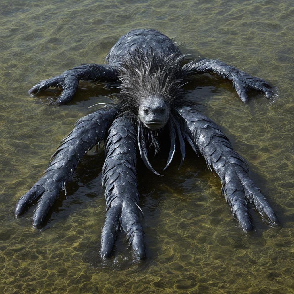 Amikuk Swimming Through Water and Earth