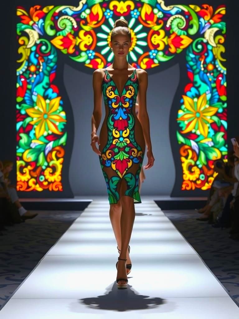 Modern Fashion Models in LED Window Display