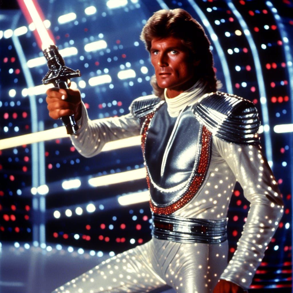 David Hasselhoff in Starcrash 2: Prince of Space