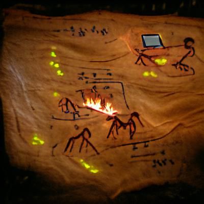 Ochre Cave Painting: Mathematical Modeling by Campfire