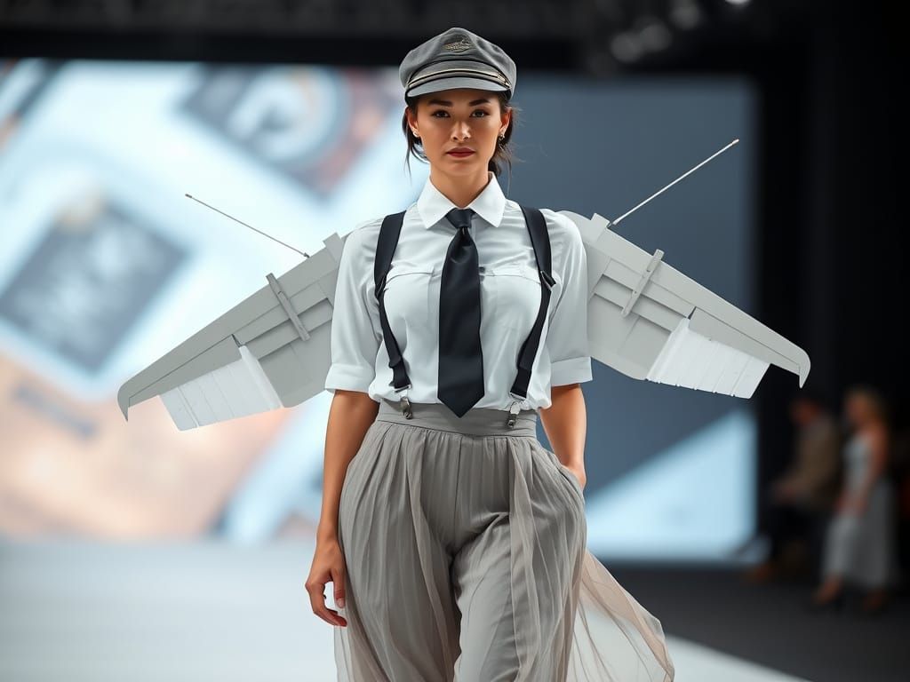 Fashion Model Flies High on Catwalk