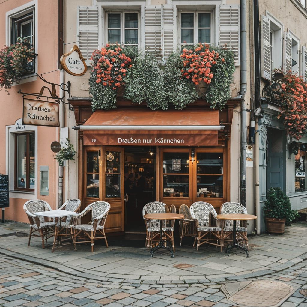 A café on a picturesque street