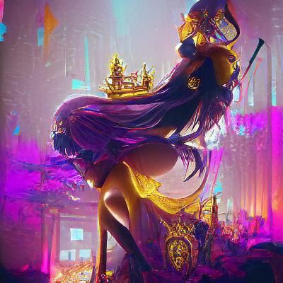 Anime Queen in Dark Fantasy Style