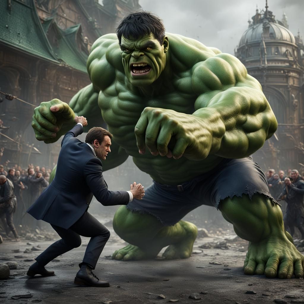 Macron vs Hulk Boxing in a Swamp