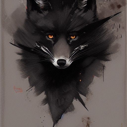 Sinister Black Fox Digital Painting
