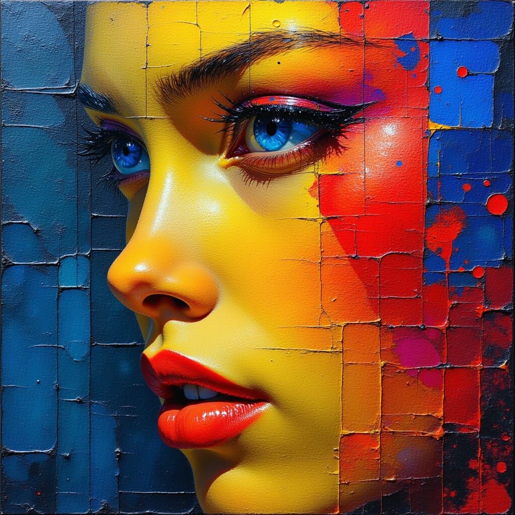 Provocative Abstract Splash Art: Behind Blue Eyes