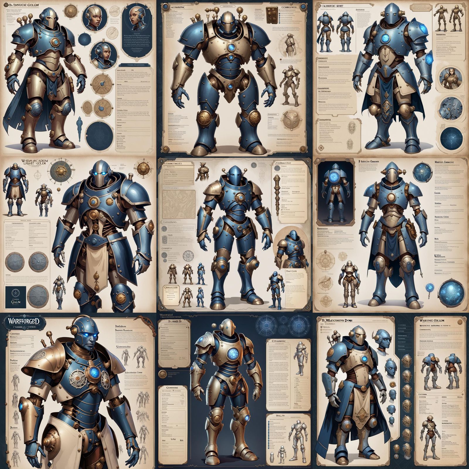 Steampunk Warforged Golem Character Concept Art