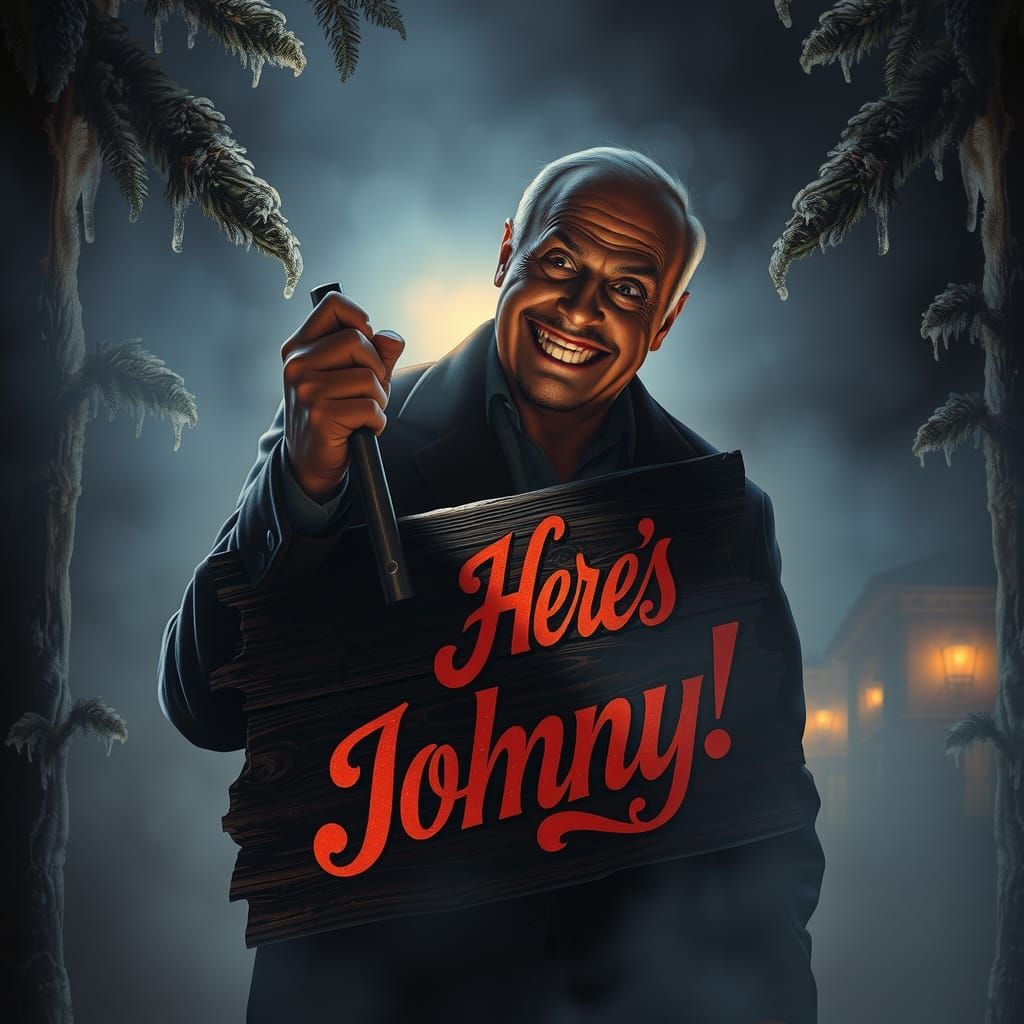 Jack Torrance in Misty Forest, Magic Realism Style