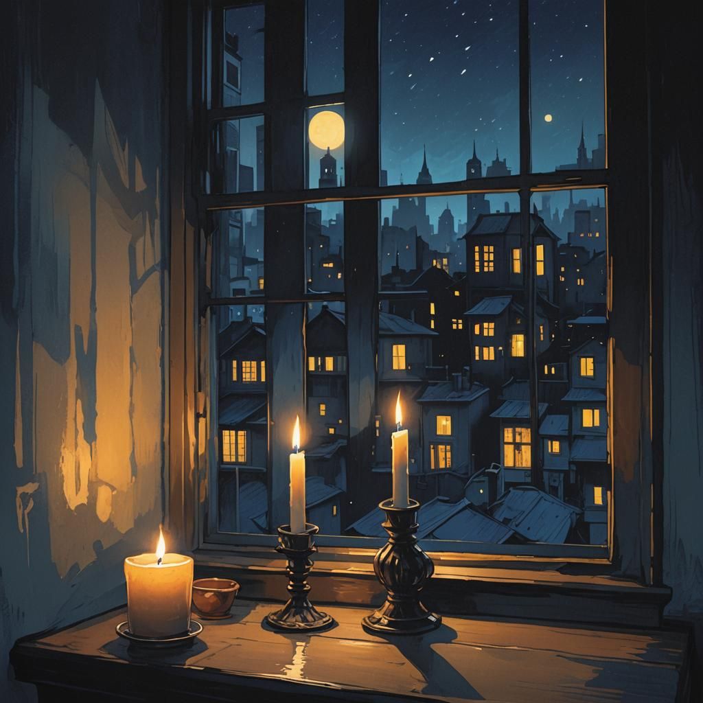 Manga Candlelight: A Digital Painting in Anime Style