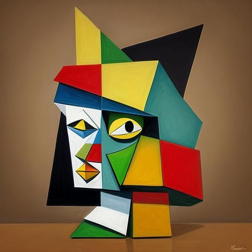 Cubist Digital Painting in Picasso Style
