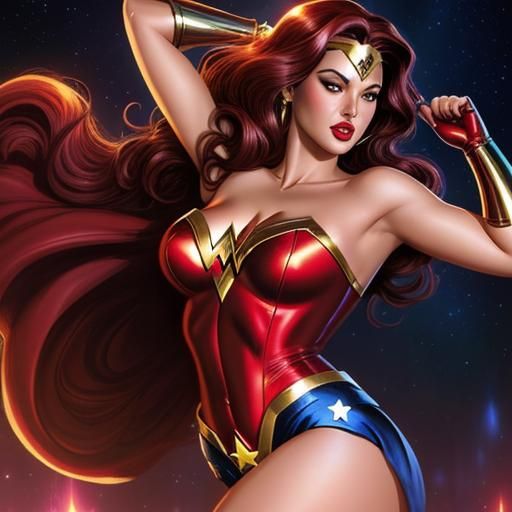 Jessica Rabbit as Wonder Woman in Comic Book Art