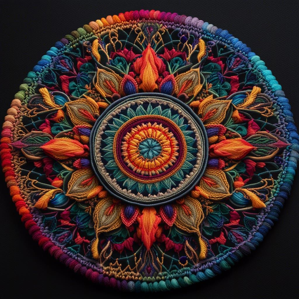 Intricate Mandala Embroidery With Vivid Colors
