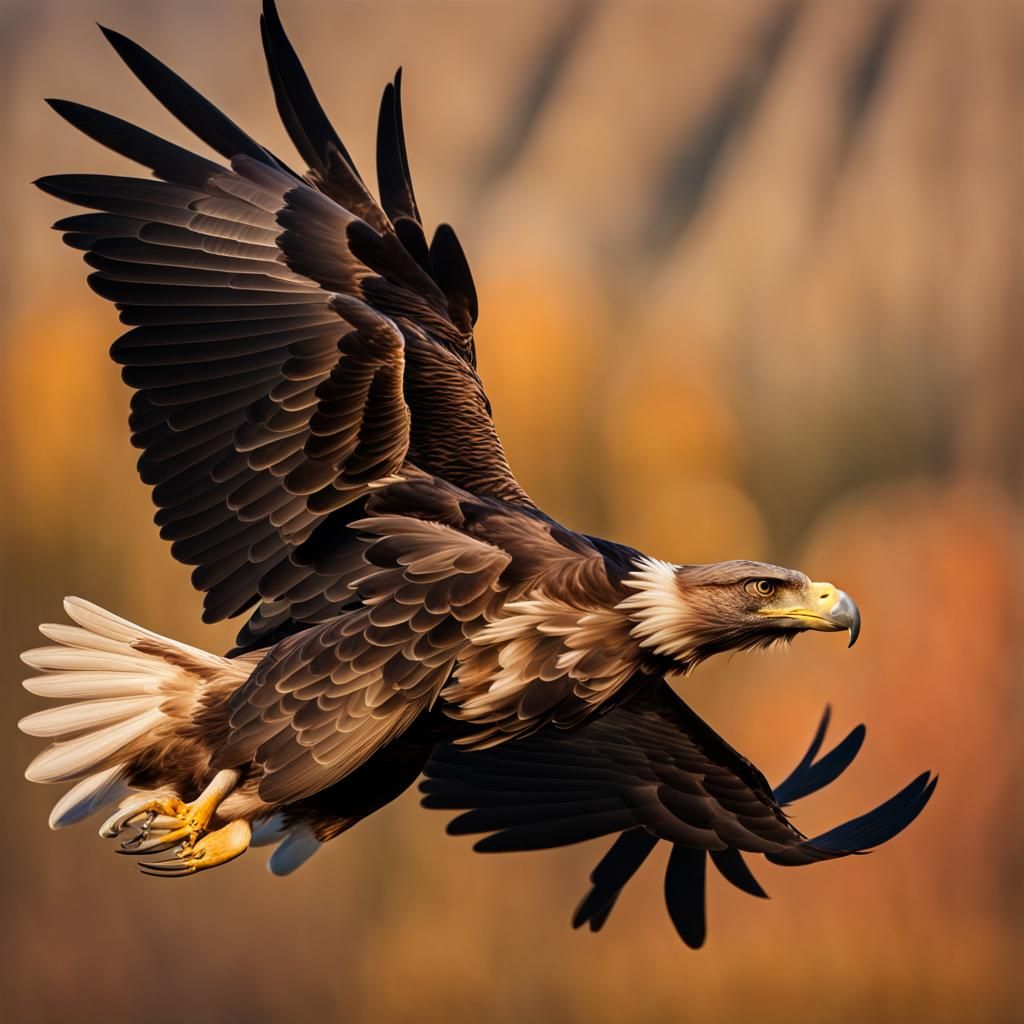 Juvenile Bald Eagle in Flight: National Geographic Style