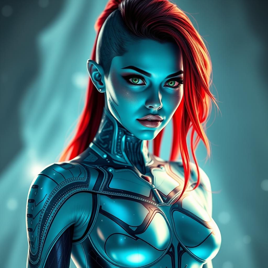 Extraterrestrial Woman in Sleek Spacecore Fashion