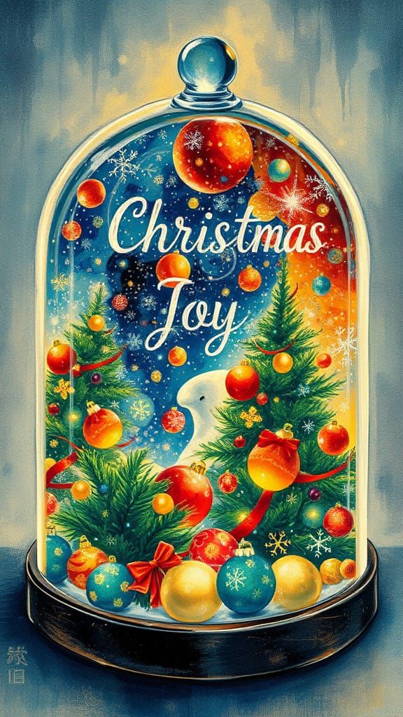 Surreal Dreamscape Christmas Scene in Japanese Anime-Inspire...