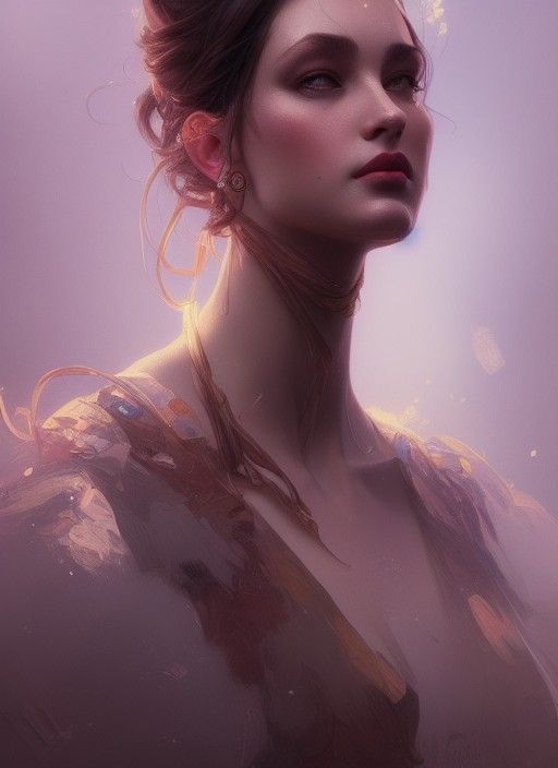 Intricate Portrait of Beauty with Dynamic Lighting