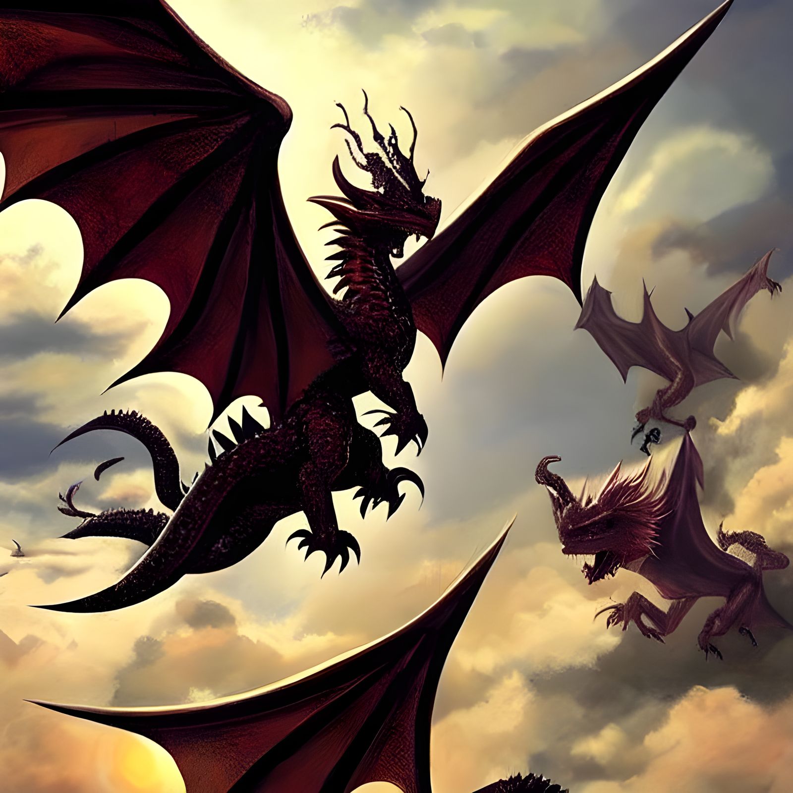 Sky Full of Dragons and Mythical Creatures