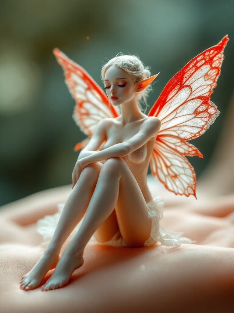 Miniature Fairy Goddess in Ethereal Dawn Light