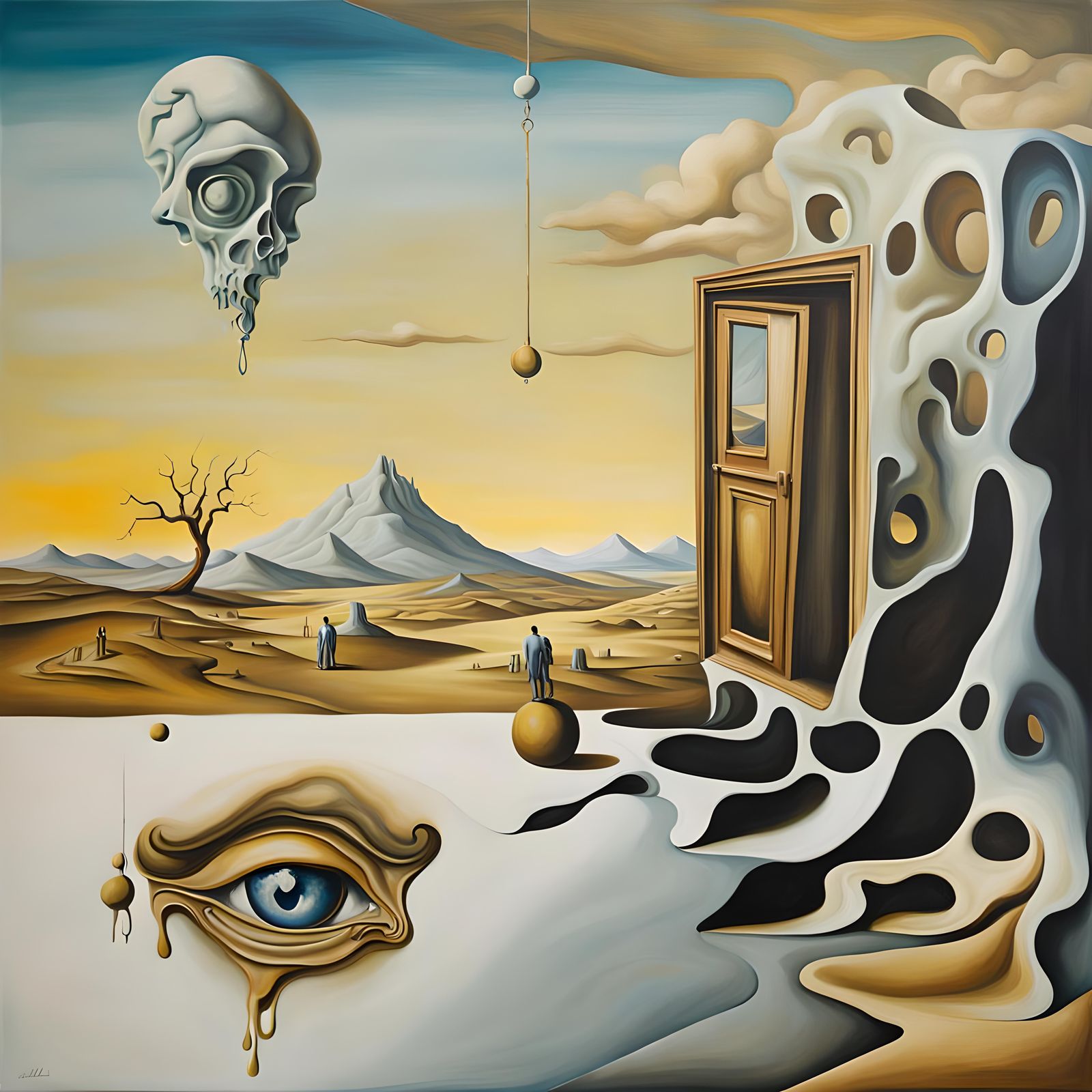 Surreal Melting Landscape in Salvador Dali Style