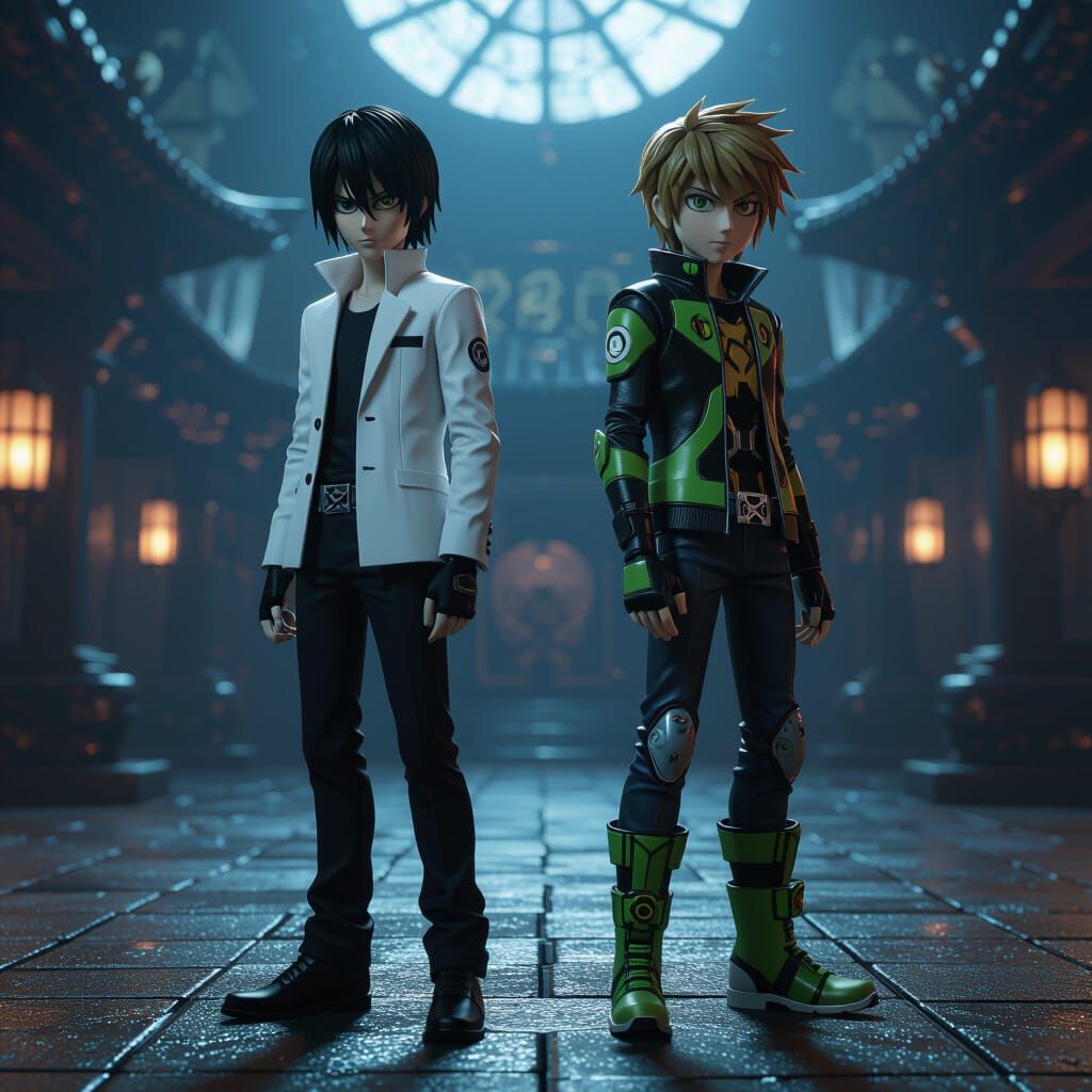 Light Yagami and Ben 10 in Mystical 3D Environment