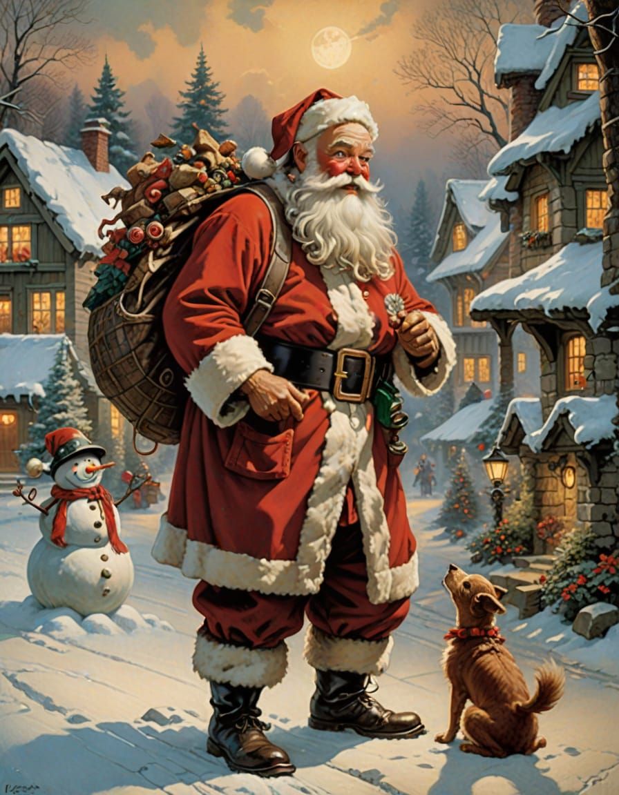 Santa Claus: A Nostalgic Christmas Scene