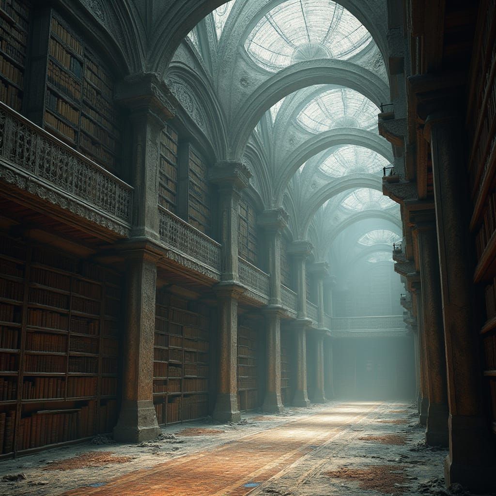 Ancient Spiderweb Library of Forgotten Knowledge