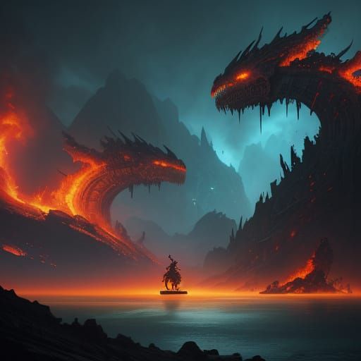 Dark Fantasy Bikini Babes Ignite Fiery Hellscape