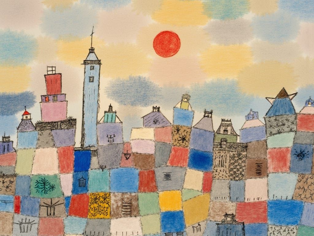 Gingham Lighthouse in Geometric Abstraction