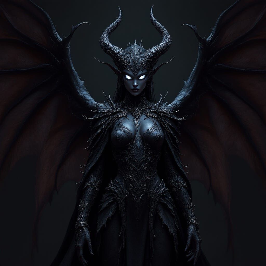 Ethereal Demon Goddess in Dark Fantasy Concept Art