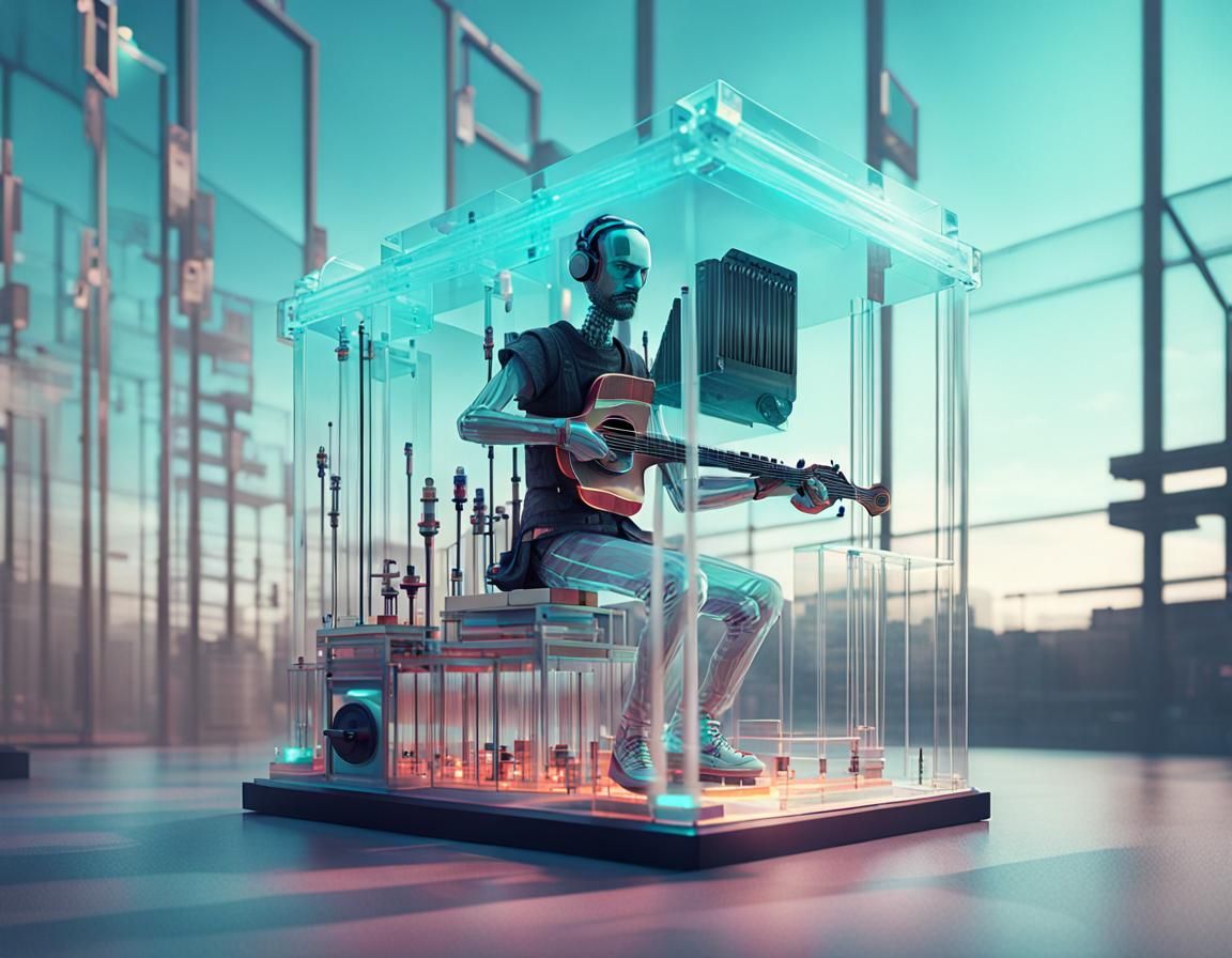 Translucent Polycarbonate Automaton Musician in Digital Art ...