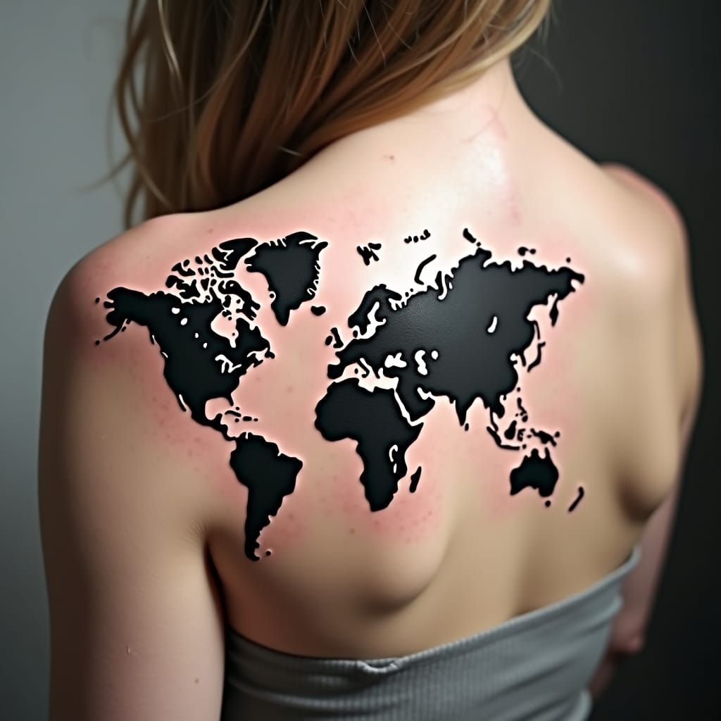 World Map Tattoo on Animal