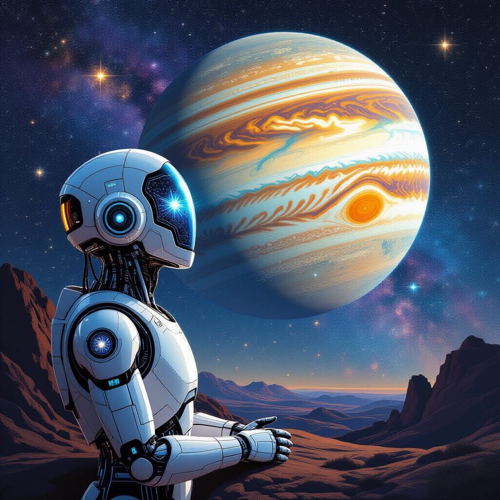 Android Dreams of Calé: A Cosmic Holographic Illustration