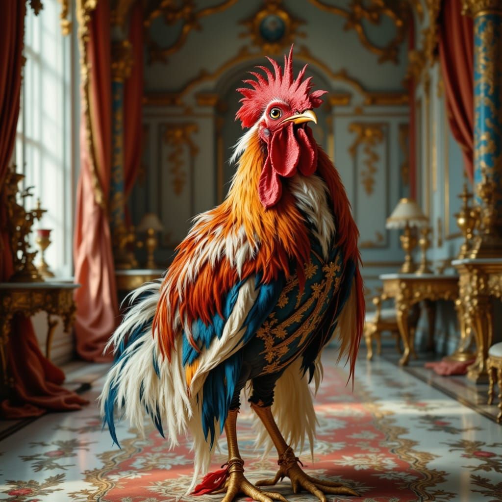 Rococo Rooster at French Court