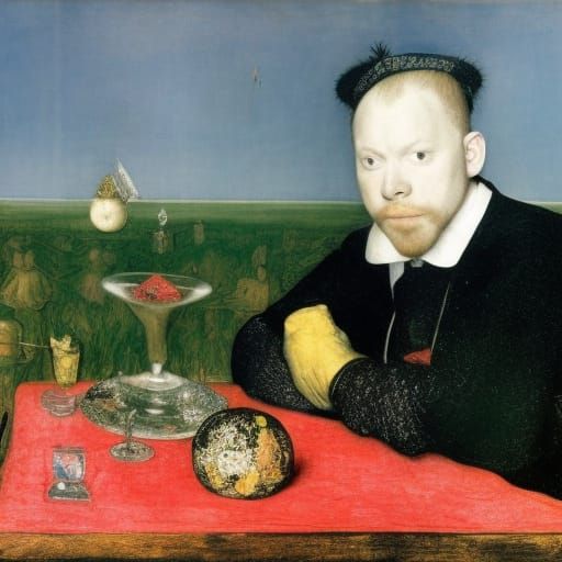 Surreal Glass Hook with Diamonds, Old Masters Style