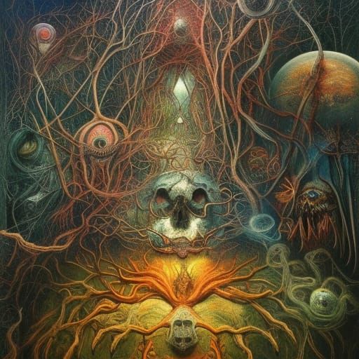 Surreal Artist's Inner World in Gothic Style