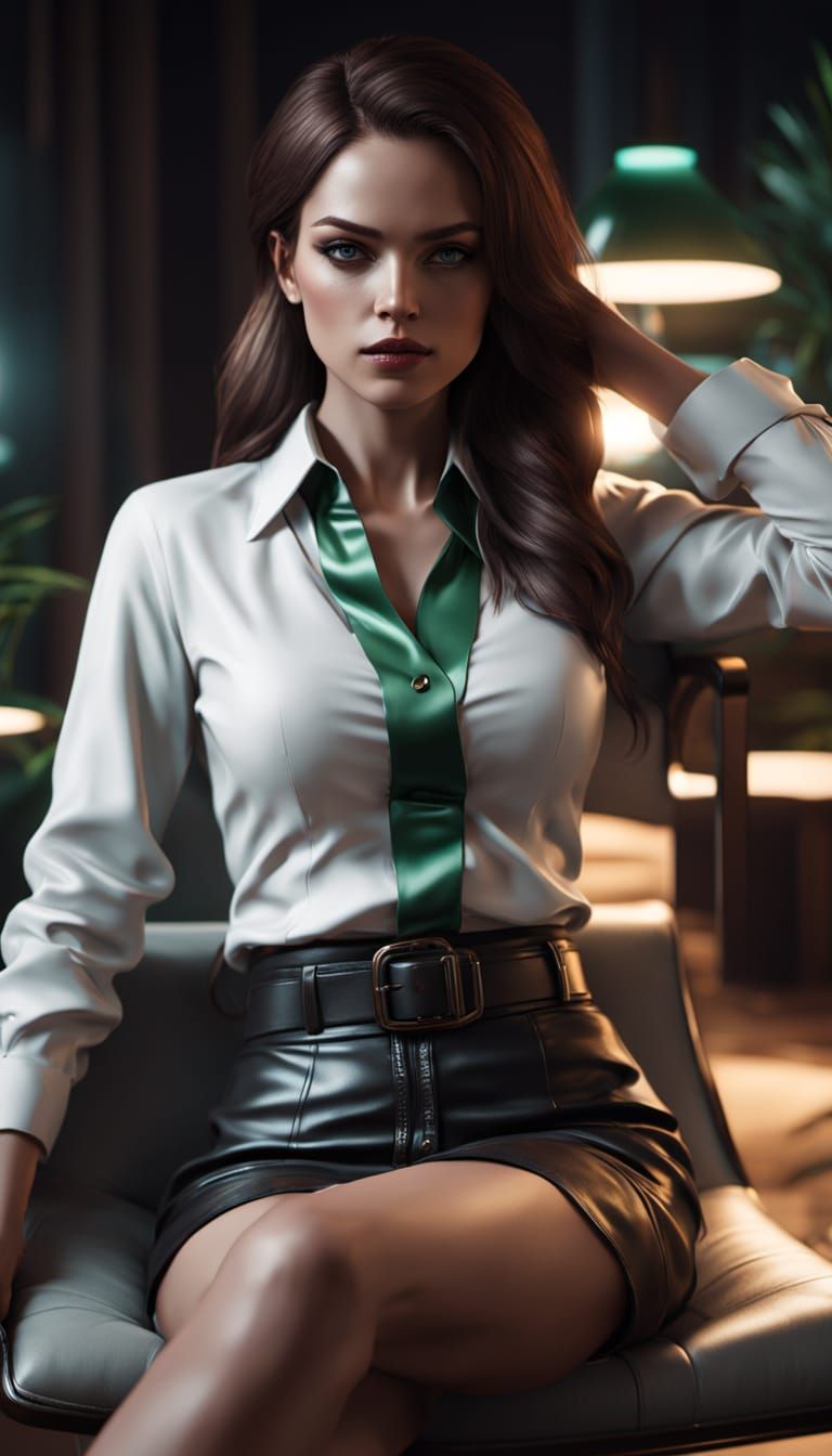 Sultry Brunette Goddess in Luxurious Hotel Suite