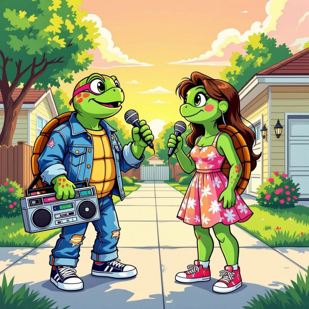 Teenage Turtle Serenade: 80s Pop Art Scene